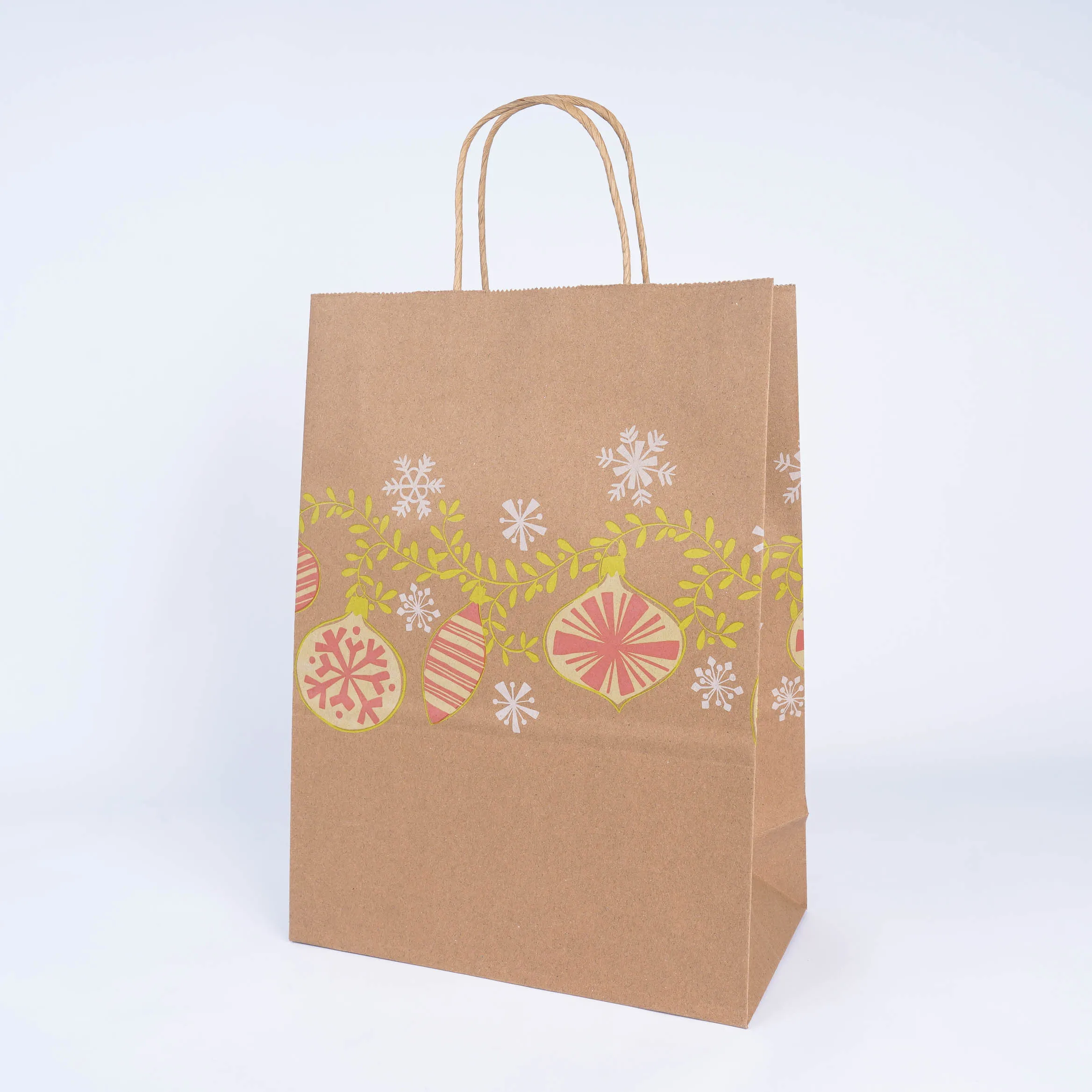 Недорогая перерабатываемая зеленая Гибкая печатная упаковка для покупок, подарки, пакет из крафт-бумаги с вашим логотипом