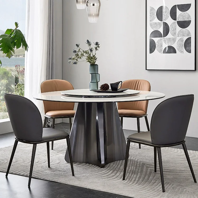 Dining Table And Chairs,Stainless Steel Frame Luxury Dinning Table,Marble top  Dining Room Table