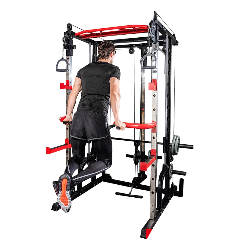 
Gym Fitness Weight Lifting Power Rack Squat Rack Smith Machine Multi Functional Fitness  (1600137858807)