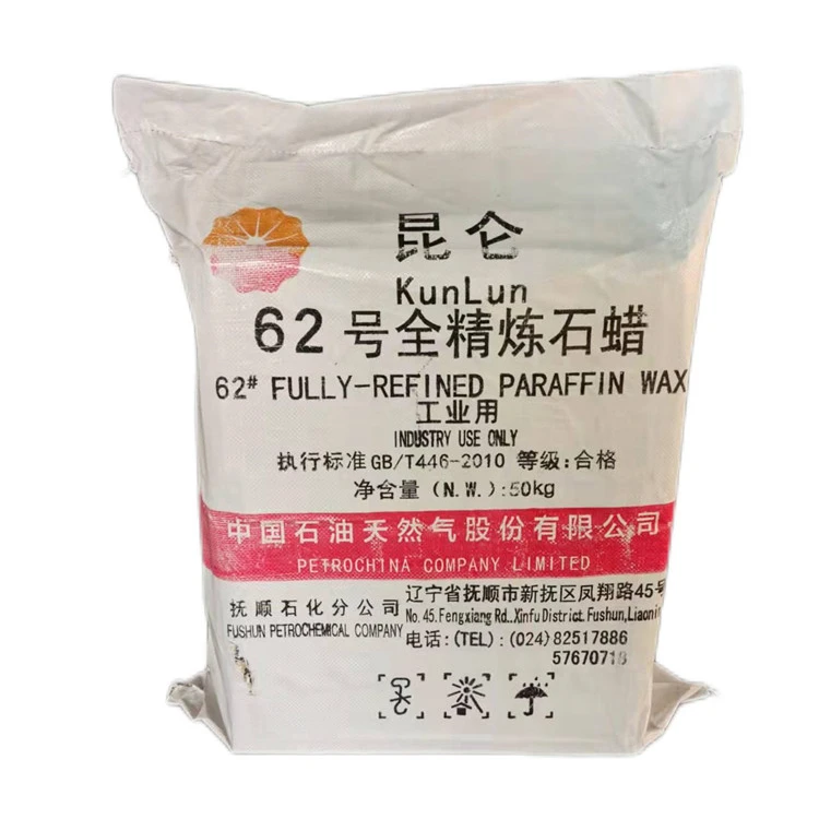 wholesale refined paraffin wax for candle making fully 62/64 kunlun bags