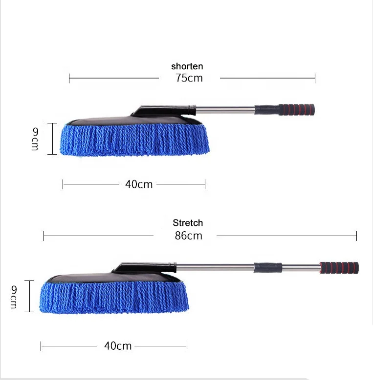 Щетка для мытья автомобиля из микрофибры, многофункциональная мойка с выдвижной ручкой и воском для удаления пыли