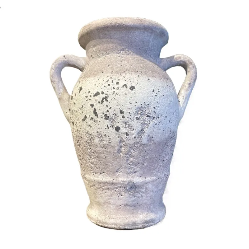 fiber clay vases for flowers,Antique Deco fiberglass Big Clay Pot Planter,Retro Design vases for Hotel/ Home Decor