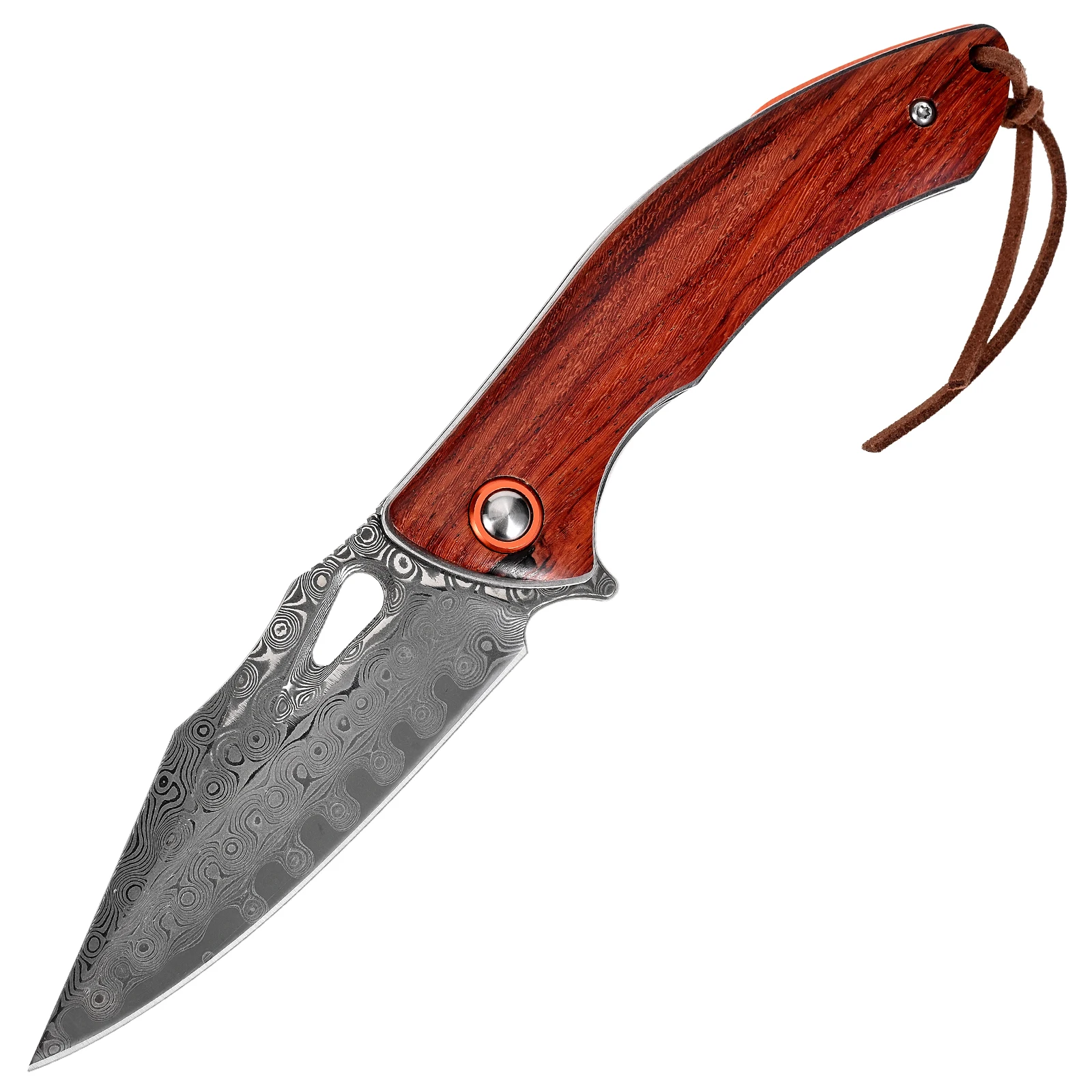 High-end Forging Handmade Vg10 Damascus Folding Pocket Knife With Cocobolo Handle Survival Tactical Knife