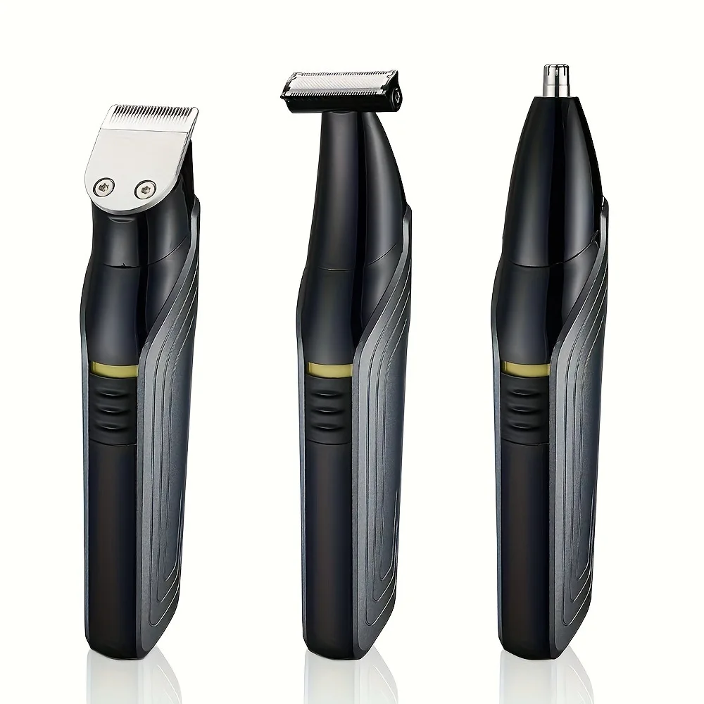 3 in 1 Rechargeable Cordless Color Coded Beard Trimmer with  Rotary Nose Hair Trimmer for Men,Hair Clippers, Ultra-Sharp Blade