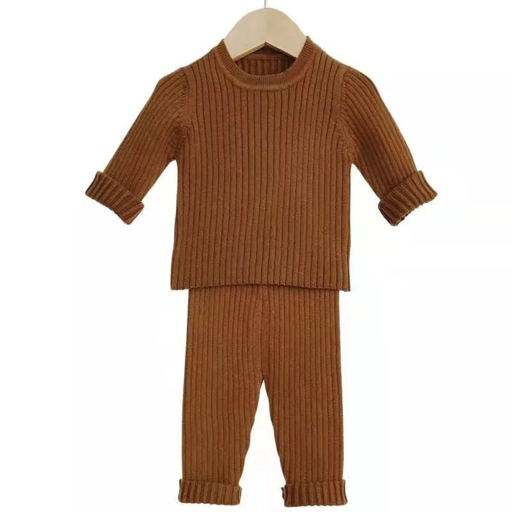 
cashmere high quality newborn computer knitted baby sweater pants suit 