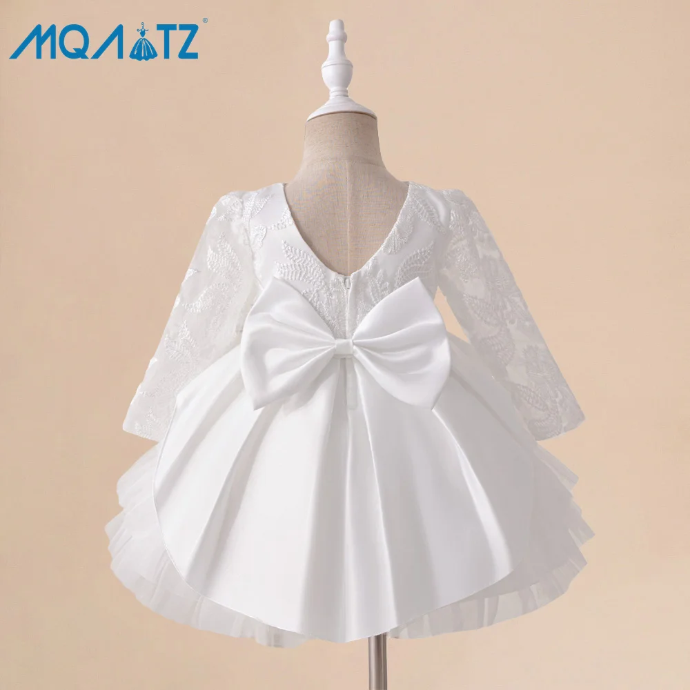 MQQATZ Latest Kids Girls Birthday Party Wear Ball Gown 1 Year Toddler Baby Beaded Dress