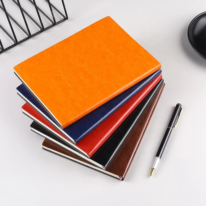 A5 Notebook binding book Business notepad Soft leather student stationery diary manual ledger wholesale printing logo