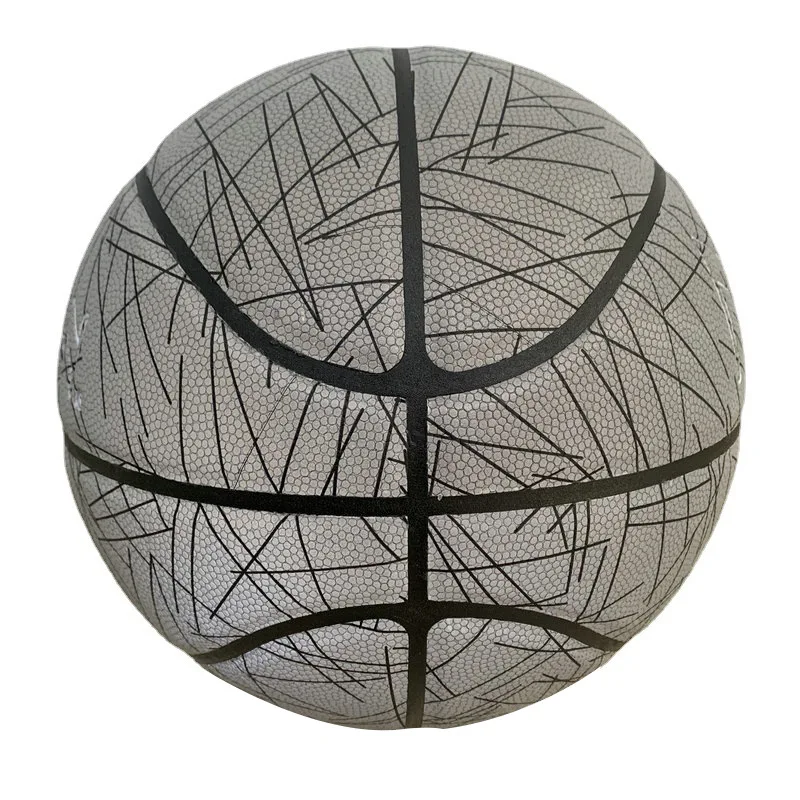 Glow in the dark light up LED sports balls custom logo glowing size 7 rubber basketball ball