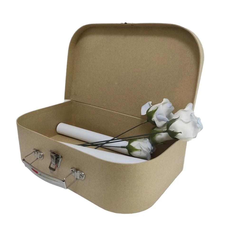Customizable Kraft Paper Cardboard Suitcase Box for Children Clothes and Toys Package
