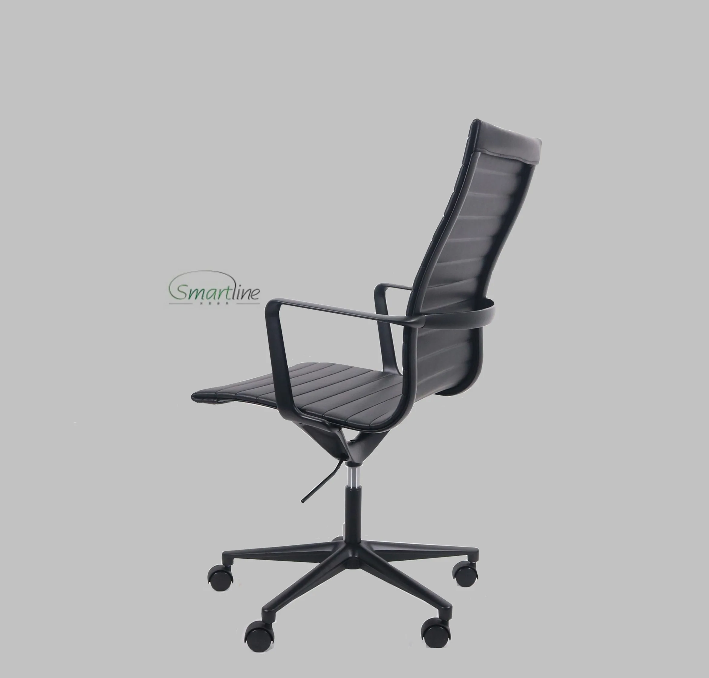 New design Black matted Ribbed  office chair top grain Italian leather executive chair