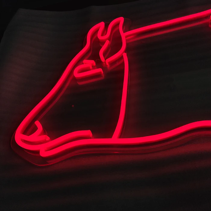 Hot Sale Low Cost Handmade Custom Led Flexi Brightness Front Lit Wall Mounted Red Bull store neon sign letters