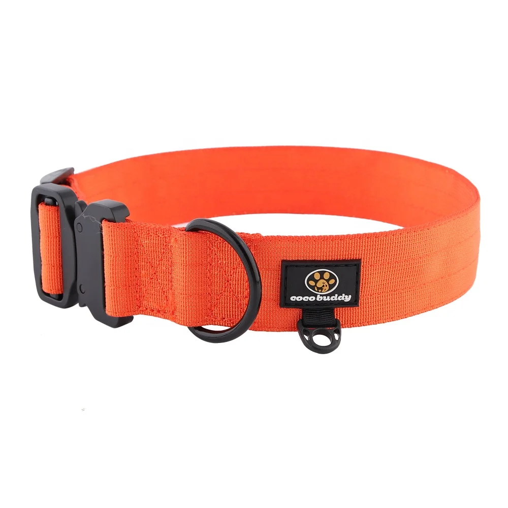 Wholesale Factory Pet Tactical Dog Collar Adjustable with Heavy Duty Metal Buckle Nylon Pet Training Dog Collar