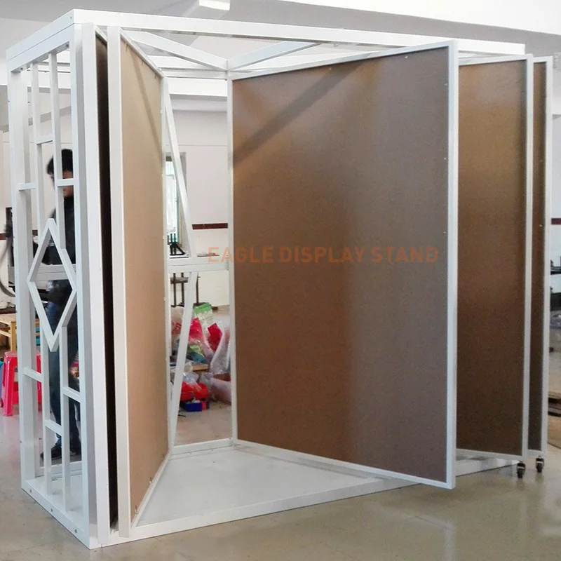 Custom book type page turning display frame ceramic tile show stand wood flooring display stands