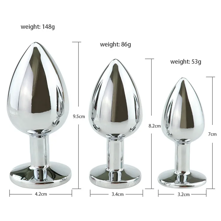New Porn Toys Stainless steel Metal Jewel Wireless Butt Anal Plug Erotic G Spot Stimulator Adult Sexy Product