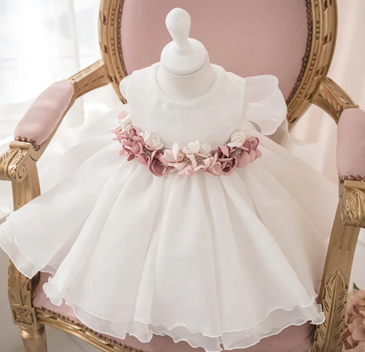 Handcraft 100% Cotton Custom Baby Girl Flower Skirt Boutique Clothing Sleeveless Tulle Party Princess Dress