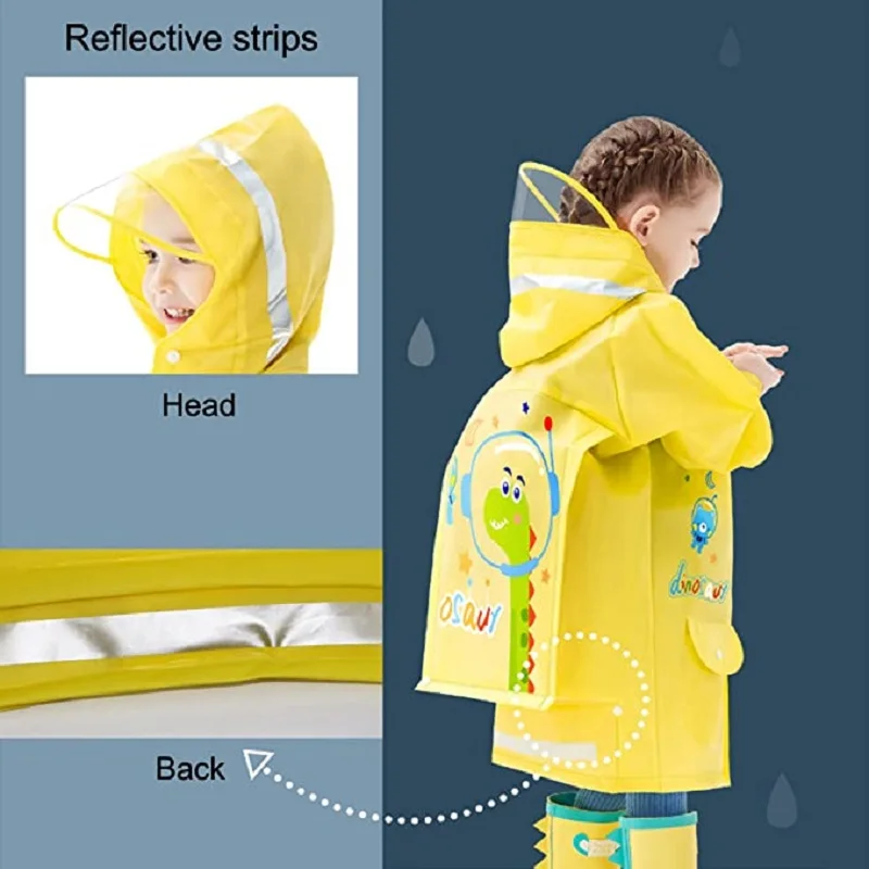 Cartoon raincoat for kids Outdoor Sports waterproof Animal cute Rain coat children go to school poncho