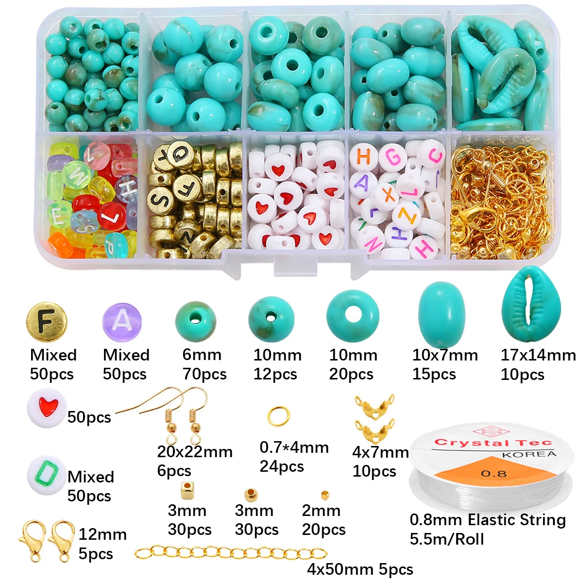 DIY Beads & Accessories Seed Beads Earrings Bracelets Turquoise Stone Beads Jewelry Making Kit