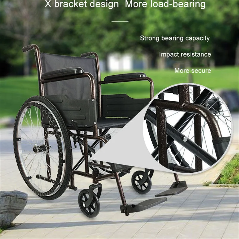 Fashionable High Quality Light Weight Wheel Chair Specifications New Design Sprayed Steel Frame 16 Inches Rear Wheel