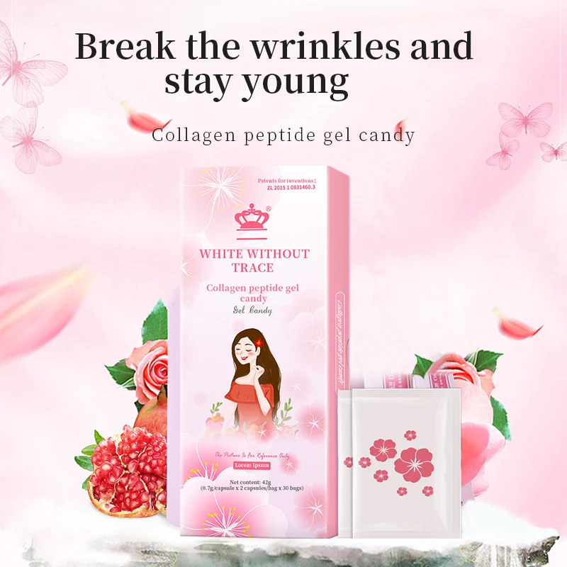 OEM ODM Customized Promote Healthy AntiAging Collagen gel candy Collagen peptide Gel candy