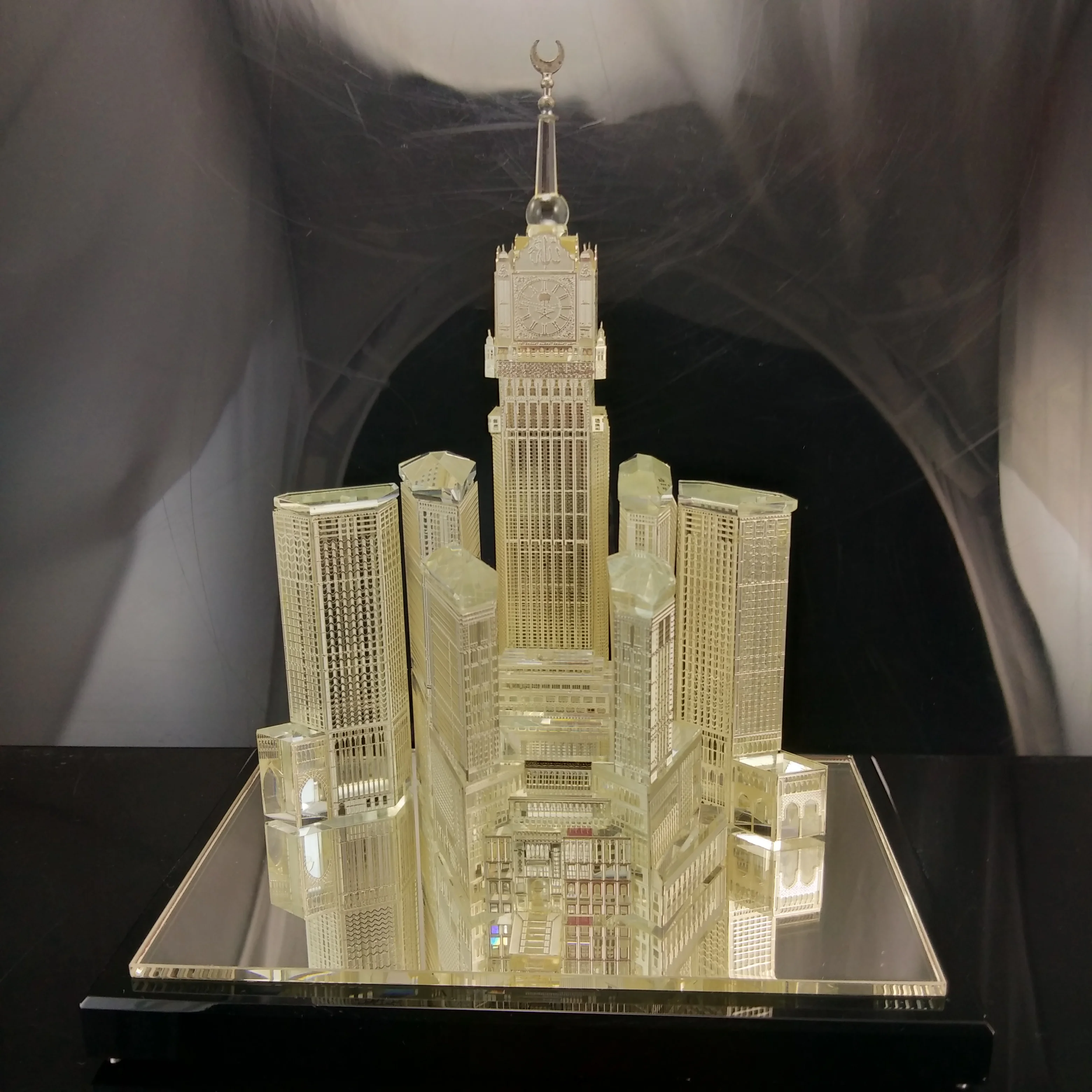 Saudi arabia makkah royal clock tower model crystal building model islamic souvenir