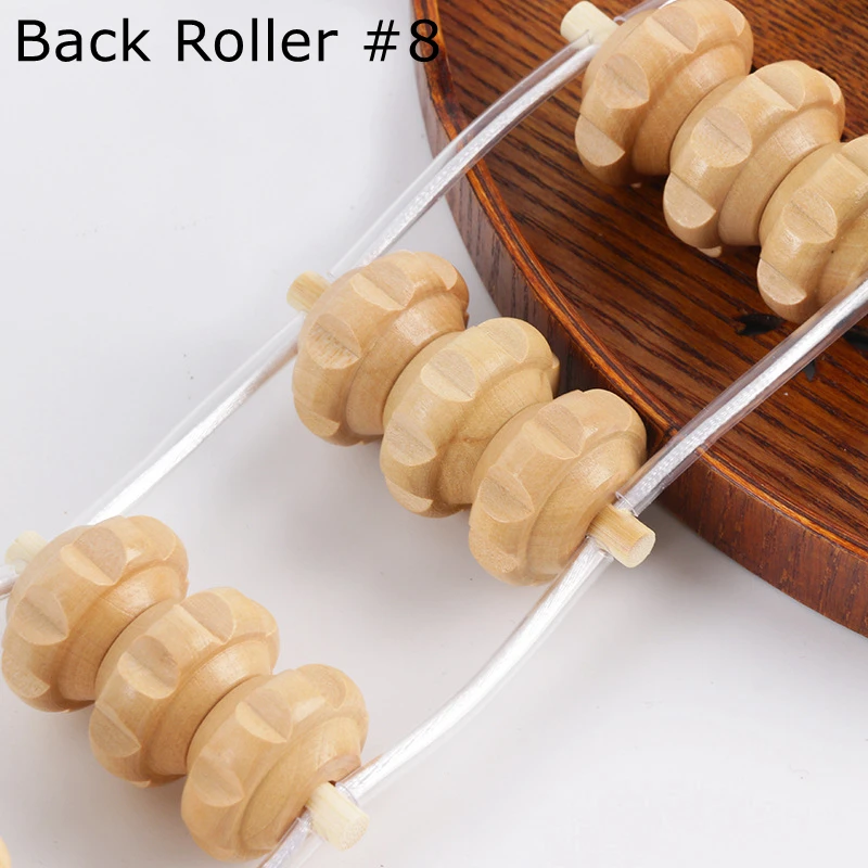 Hand Made Wood Therapy Massager Massage Roller Rope Wooden Massager Tool for Body Muscle Pain Relief