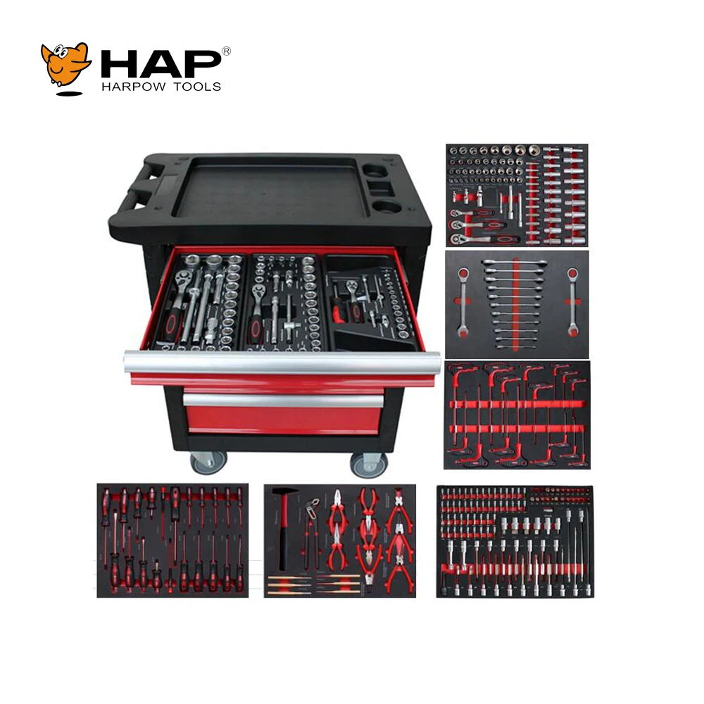 299pcs Professional Tool Trolley Workshop Use Tool Cabinet with Tool Set