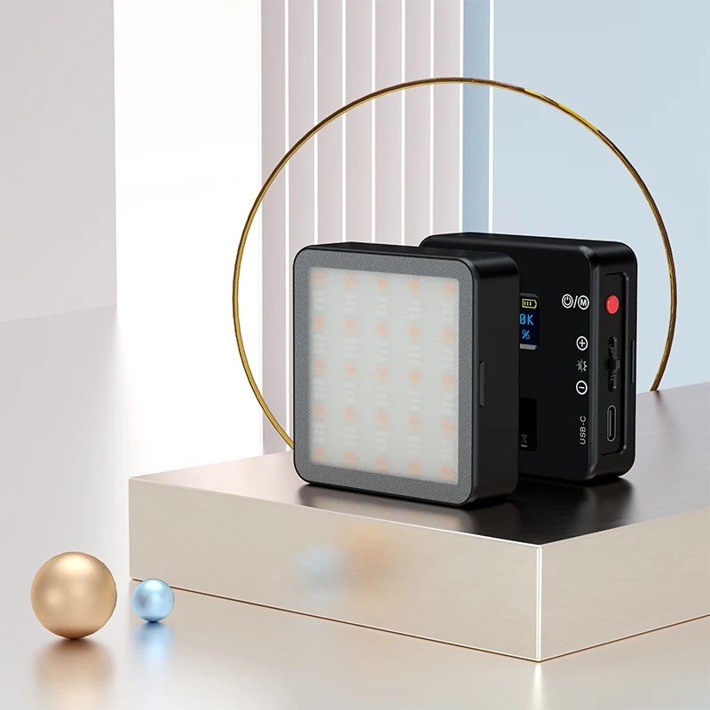 R3 Smart Control Mini RGB LED Video Light photographic lighting on camera flash light for conference live streaming Selfie