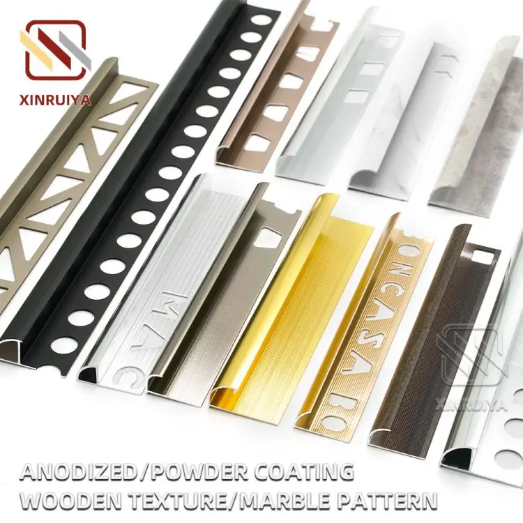 6mm 8mm 10mm Pewter Genesis Bright Matt Brushed Silver Tile Edge Trim Edging Beading Strip For Tiles Bathroom