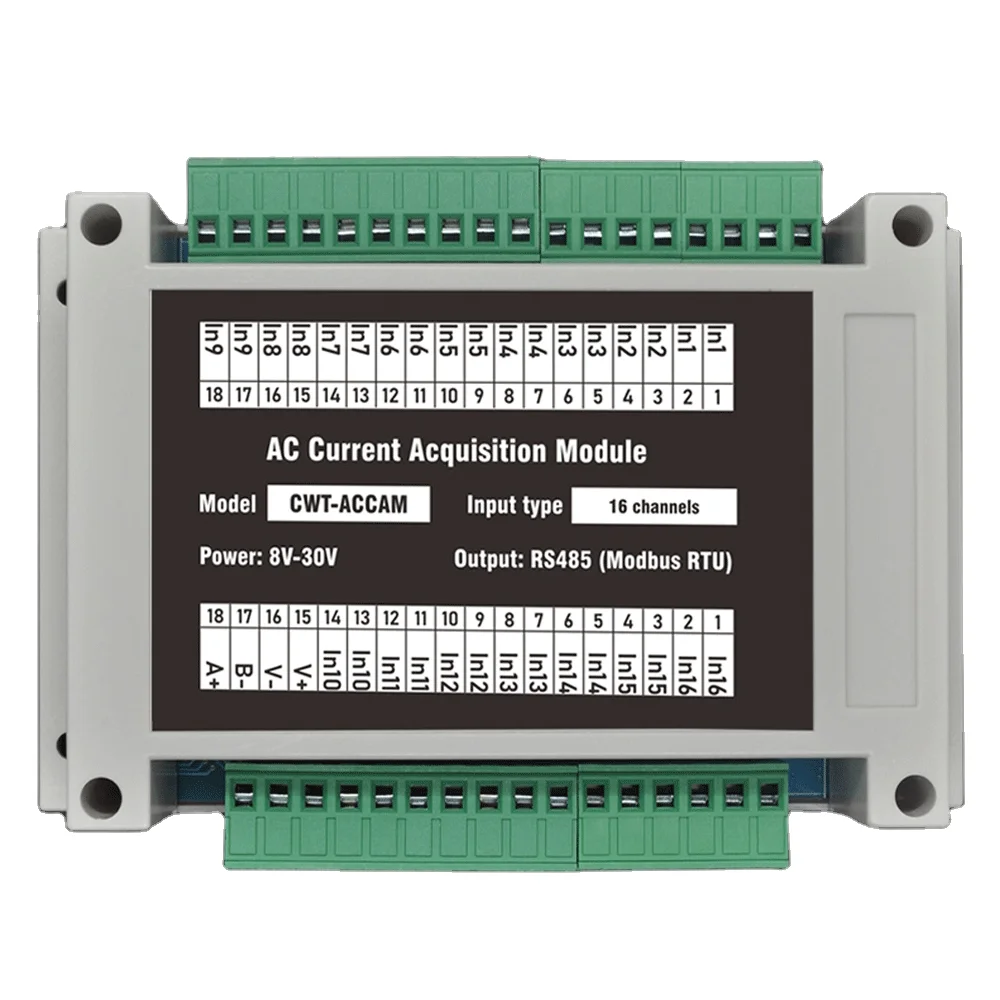 16-канальный RS485 Modbus измеритель переменного тока модуль сбора