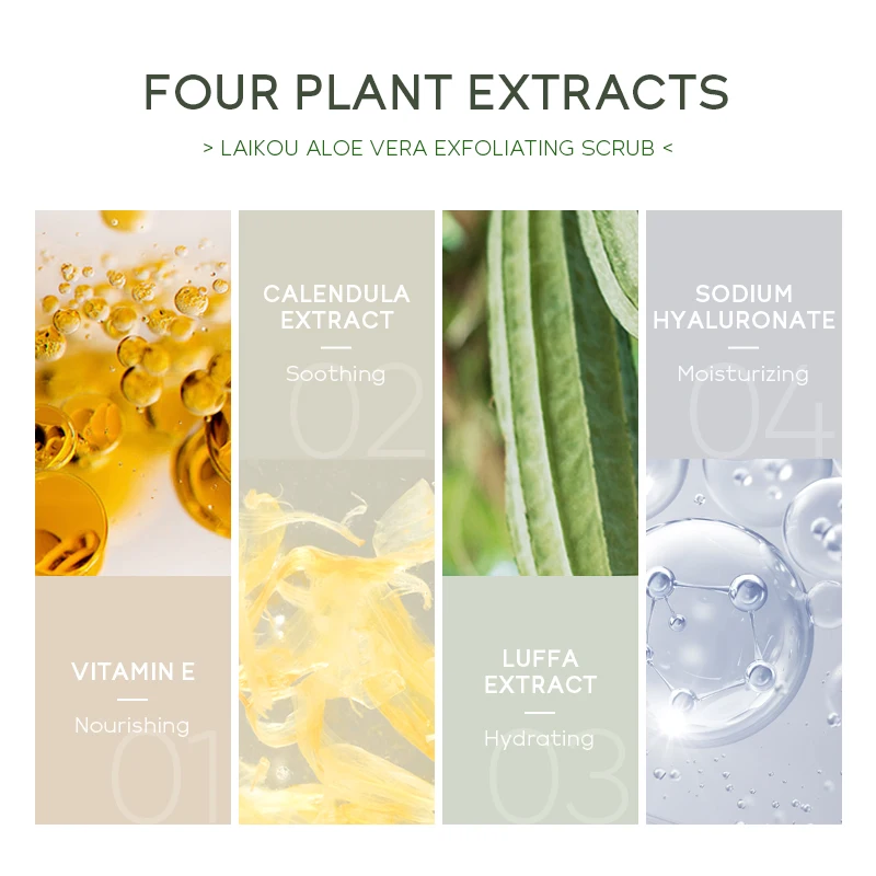 Deep Cleansing Soothing Smoothing 350ml Exfoliating Gel Aloe Vera Body Scrub