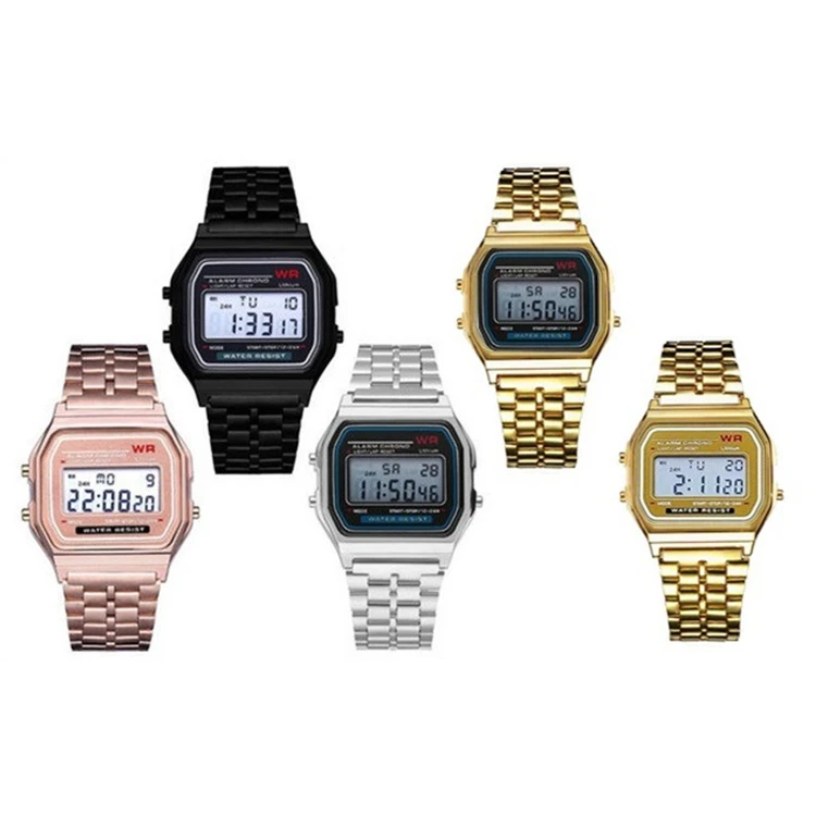 Часы наручные мужские и женские кварцевые цифровые водонепроницаемые светодиодные