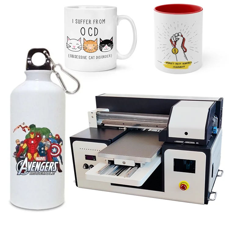 A3 Direct on Paper Cups Canvas Bottle Print Printing Uv Printer Digital Machine