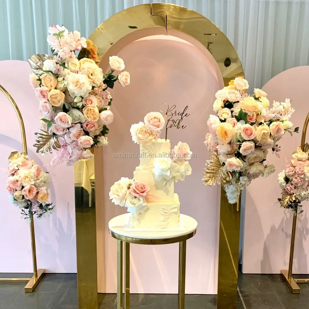 Amina Craft wedding decoration Acrylic iron arch Mandap outdoor backdrop