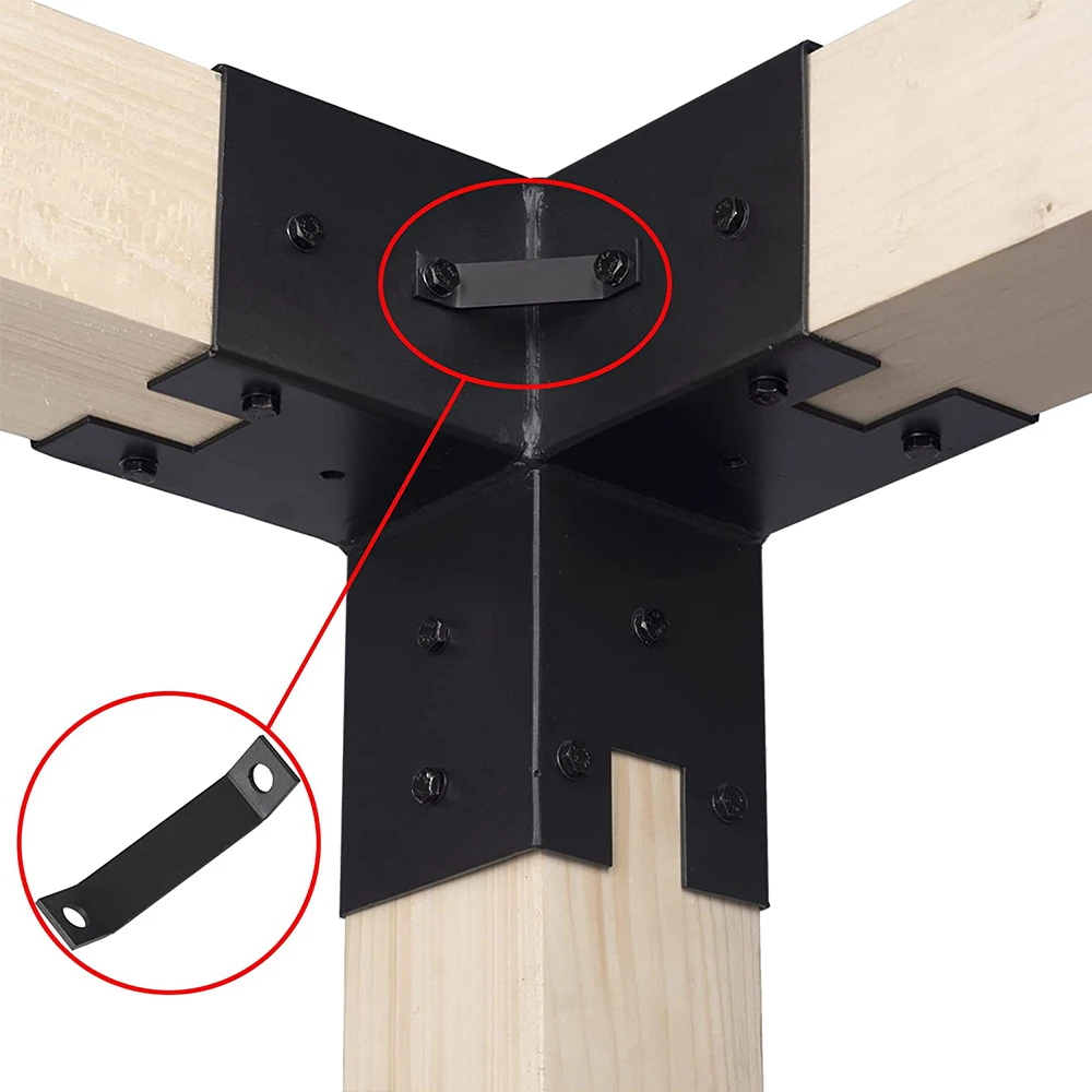 Pergola Bracket Durable Steel for Wood Corner Bracket Outdoor Garden Pergola Kit Brackets