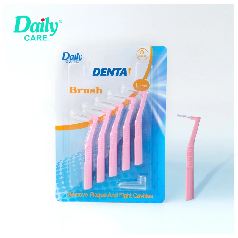Daily Care Top quality 5pcs new design interdental toothbrush plastic dental brush For Adult