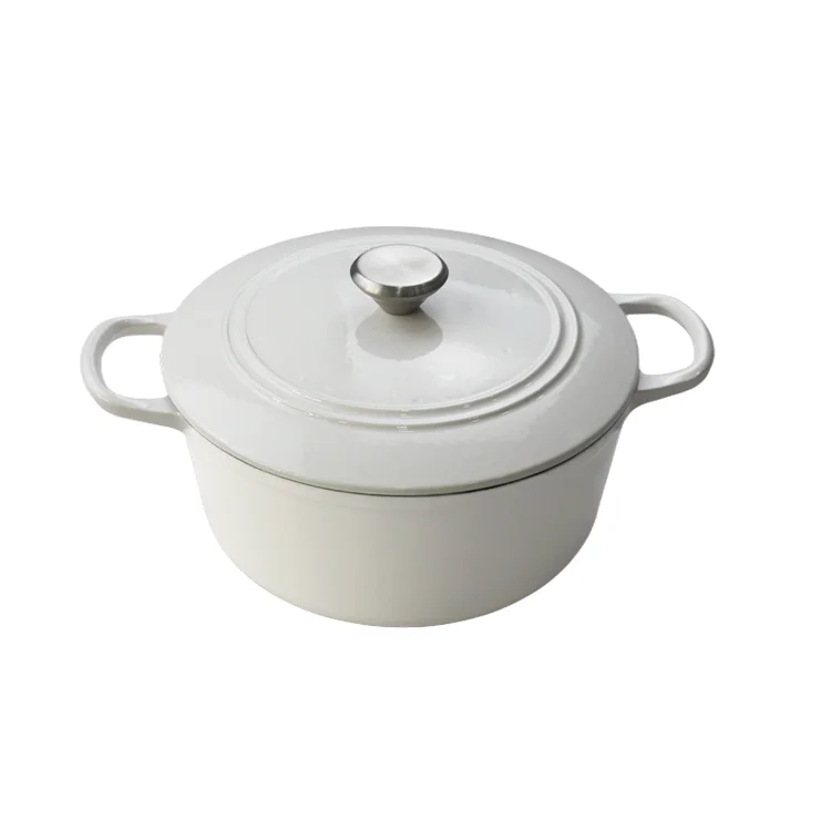 Wholesale Cast Iron Dutch Ovens Non-Stick Casserole kitchenware Modern Round Enameled Cast Iron Dutch Oven With Double-Ear