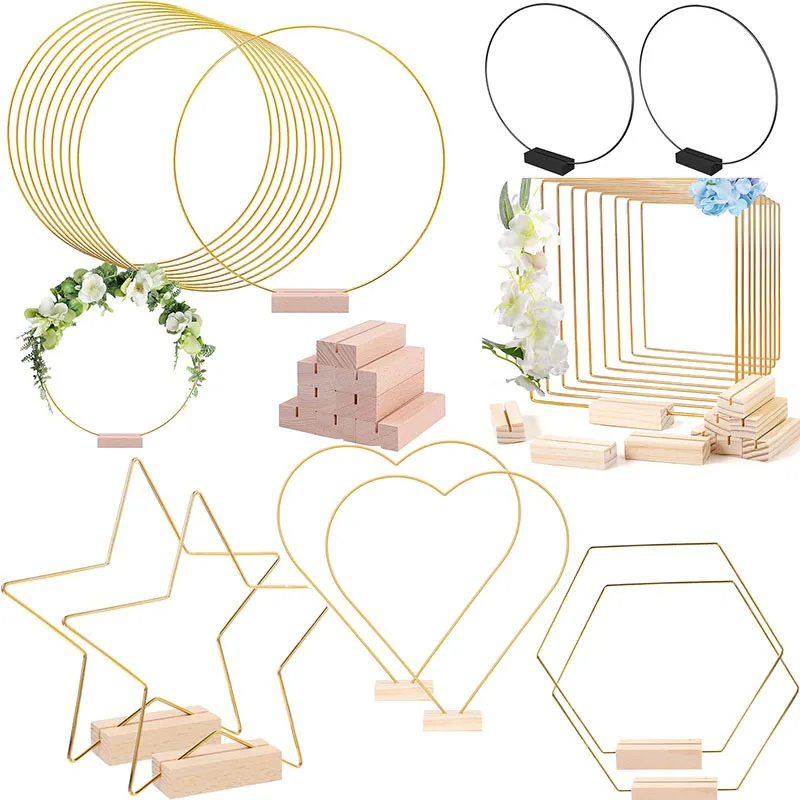 Large garland iron ring table top wedding garland DIY dream catcher net material gold iron ring ring