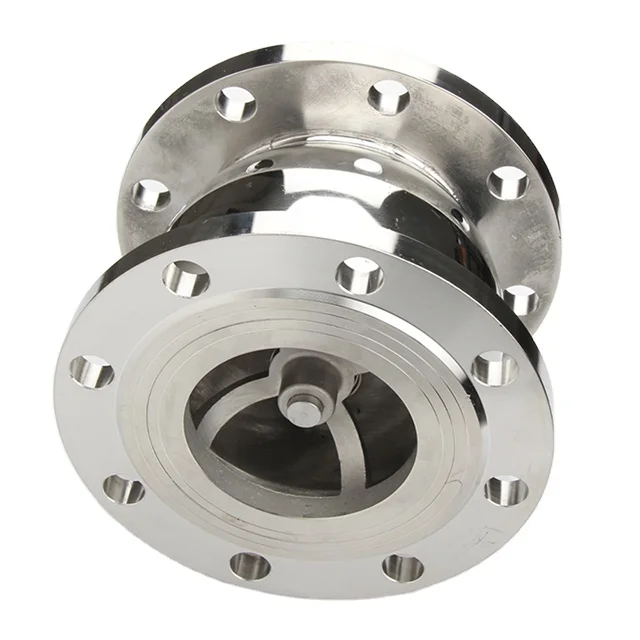 SS 304 316 Sanitary Stainless Steel One Way Non Return Flanged Ball Type Silent Check Valve