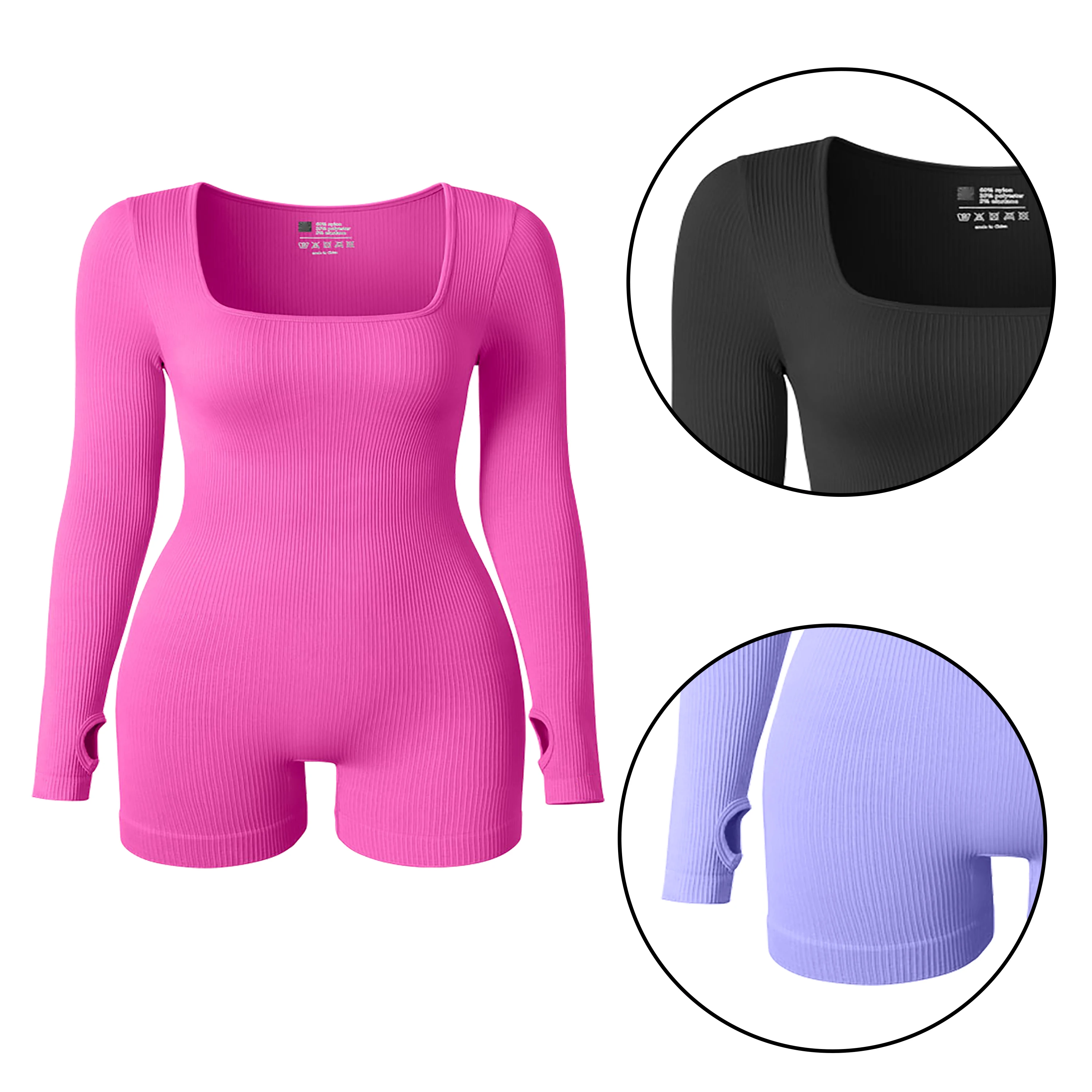 Hot Selling Square Shaped Neck Yoga Wear Woman Plus Sizes Fitness Set Sport Jumpsuits