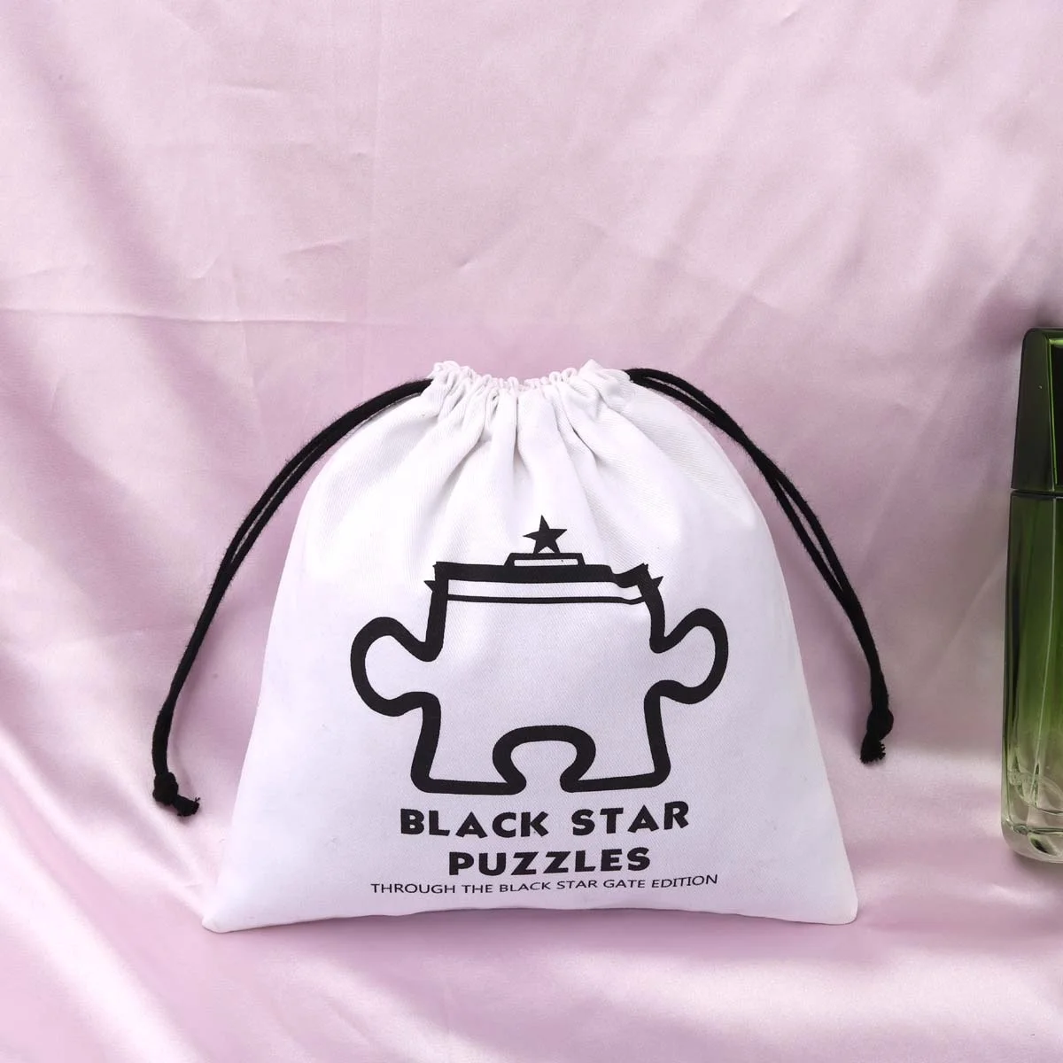 High End Cotton Twill Drawstring Shoe Hat Clothing Storage Bag Custom Logo Printing Twill Cotton Shopping Bag