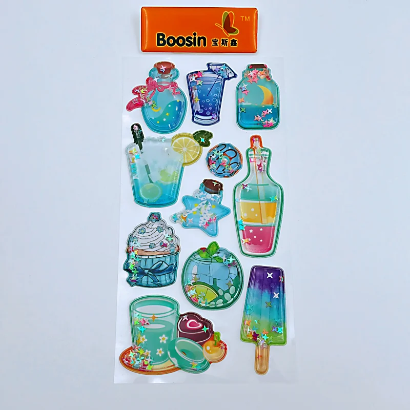 Custom Label Waterproof Self-Adhesive Business Vinyl Stickers UV Printed Water Injection Packaging Label Stickers
