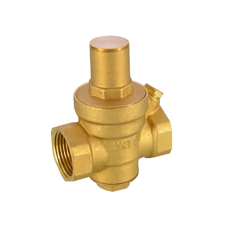 DN15 1/2 inch Brass Single Adjustable RV Water Pressure Reducing Valve with Gauge PRV