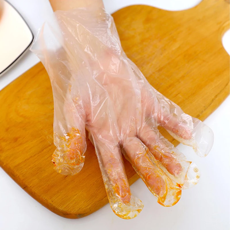 HDPE Clear Color Plastic Polythene Disposable Biodegradable Glove Kitchen Clean Plastic Polythene Gloves