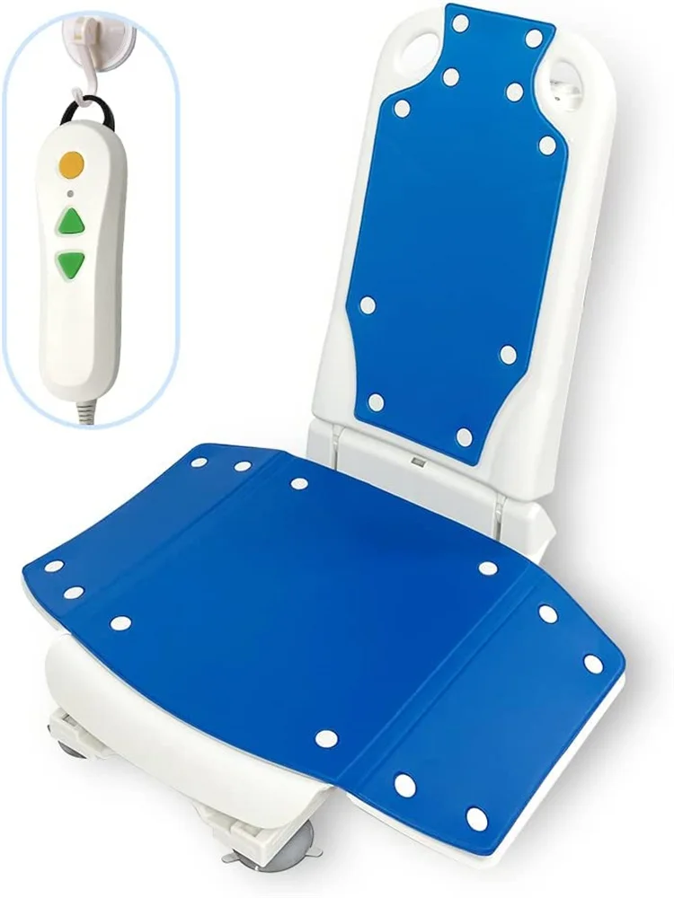 LQX Bath Lift - Electric Powered Whisper Quiet Adaptive Medical Bathroom Shower Chair and Bathtub Bathing Bench Aid for Seniors