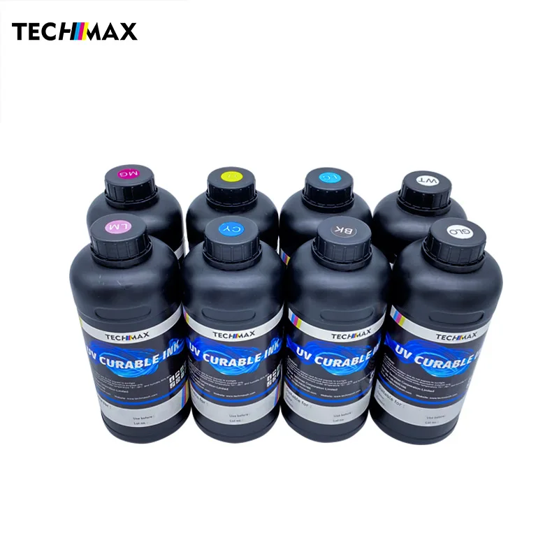 TECHMAX wonderful white TPU uv ink for EPN DX5 DX7 XP600 TX800 for phone case printing