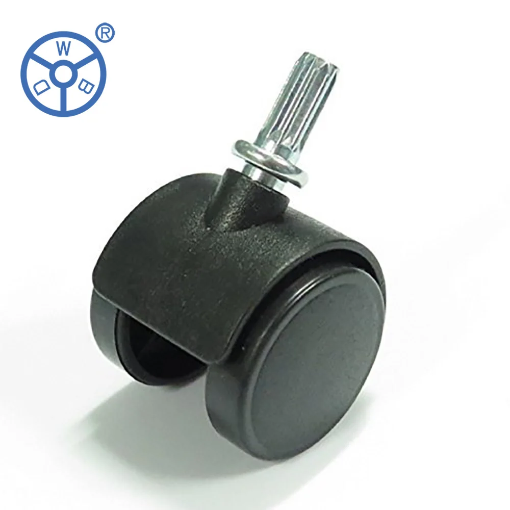 WBD Light duty 50 mm Grip ring stem swivel roda plastik caster wheels furniture