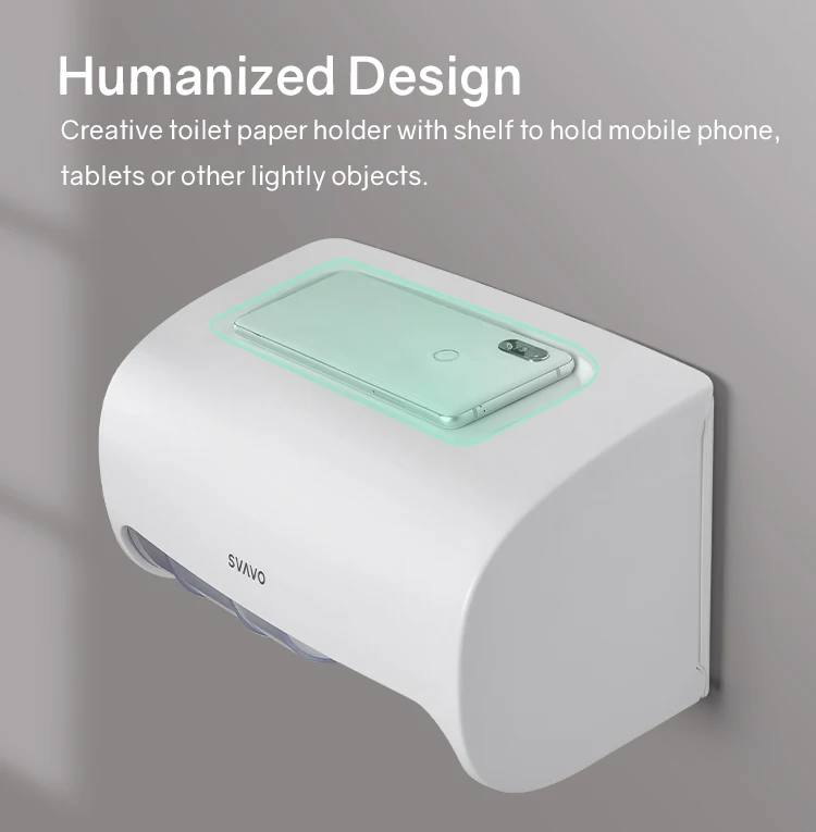 bathroom toilet No punching Large capacity Wall mounted tissue box holders Dual Roll toilet paper dispenser