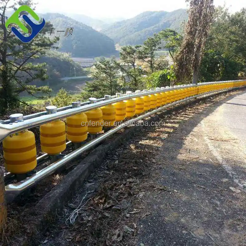 Safety double barrel guardrail highway roller barriers for tunnel entrance