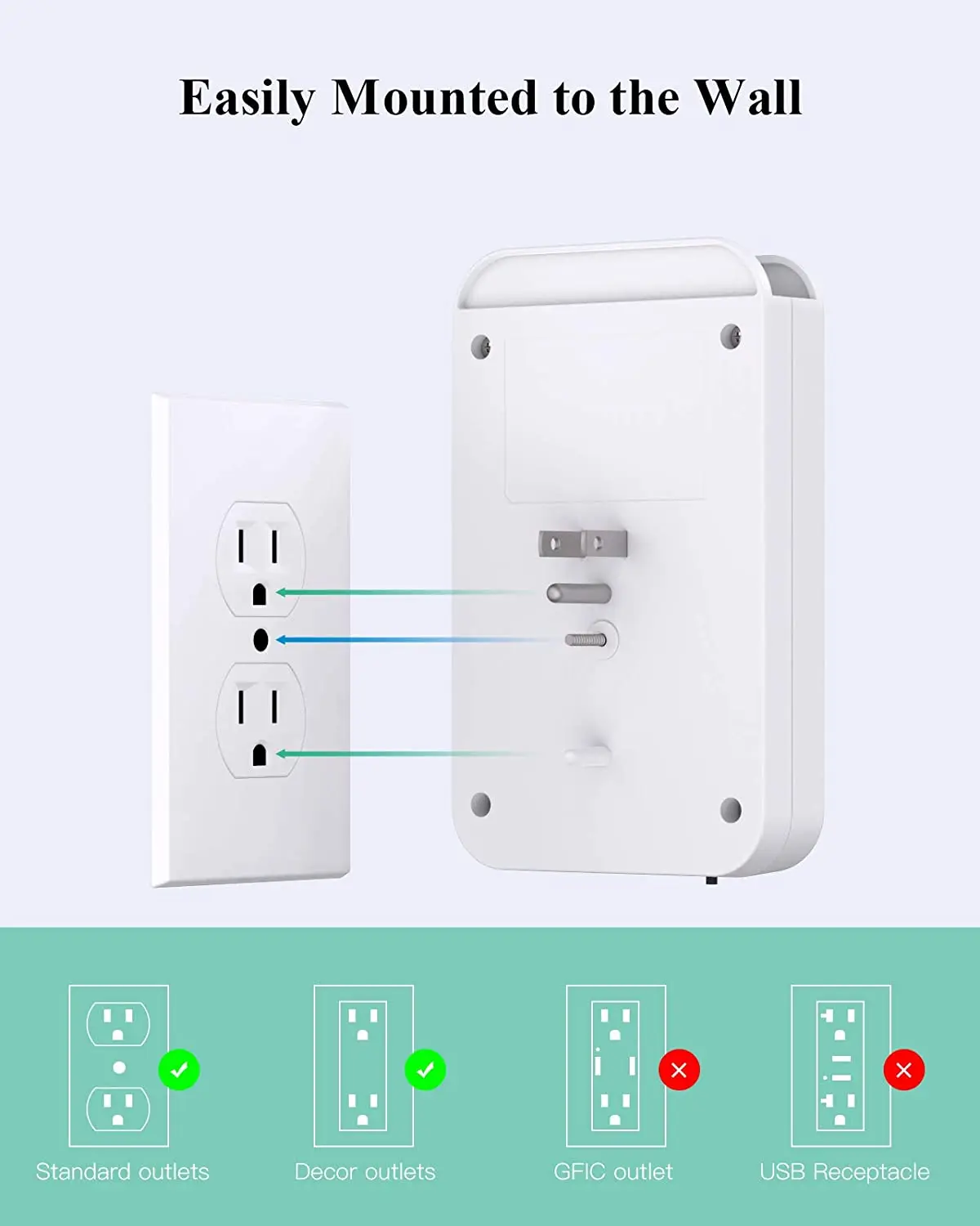 Wholesale Price Surge Protector Power Strip Wall US Plug Charging Station 6 Outlets 3 USB Wall Charging Phone Holder