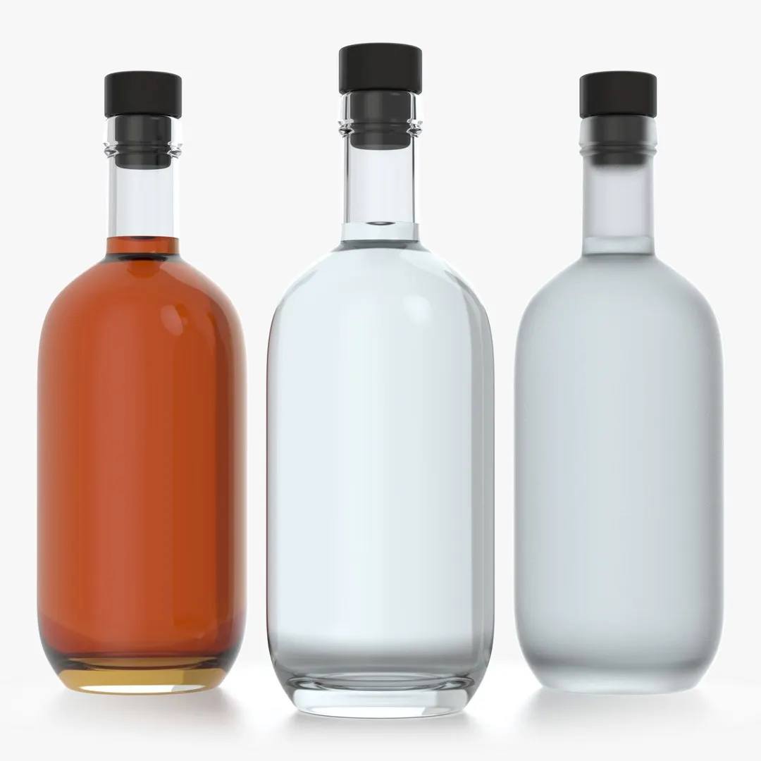 hot sell 500ml 750ml flat empty clear glass liquor bottles for whiskey rum spirits vodka gin custom glass bottles
